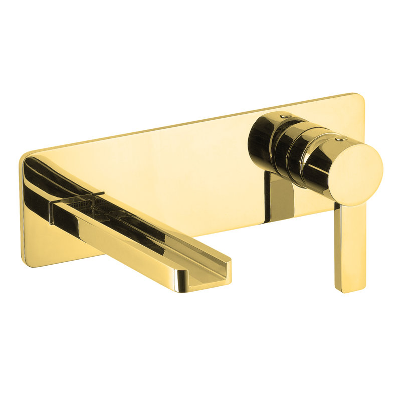 Capri Wall Mounted Bathroom Faucet, Polished Gold