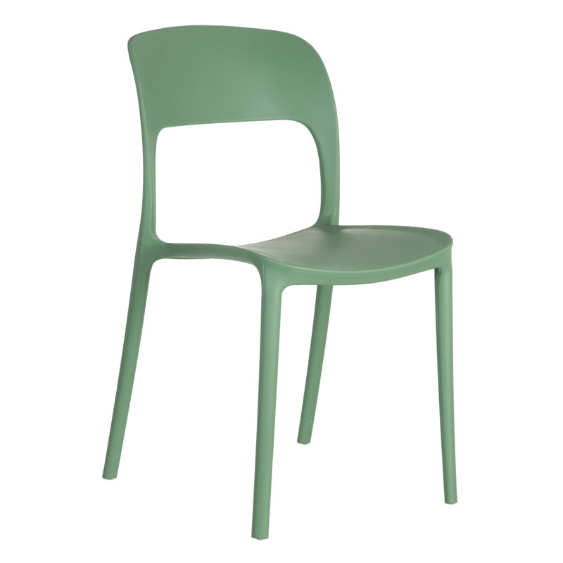 Britny 114.3cm H Slat Back Stacking Side Chair, Green Mint