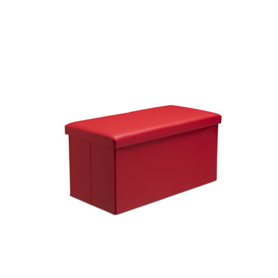 Kynder 38cm Wide Faux Leather Rectangle Solid Colour Ottoman with Storage