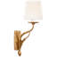 Amalfi 15" Sconce in Milano Gold with Linen Shade
