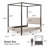 Casondra Upholstered Metal Canopy Bed