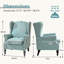 Fauteuil à oreilles rembourré avec garniture cloutée-758331425