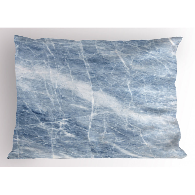 Gray/White Polyester Microfiber Piece Sham, Twin