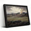 Art mural sur toile Smoky Mountain Range Over Rolling Green Plains And Dark Rocks-133046687