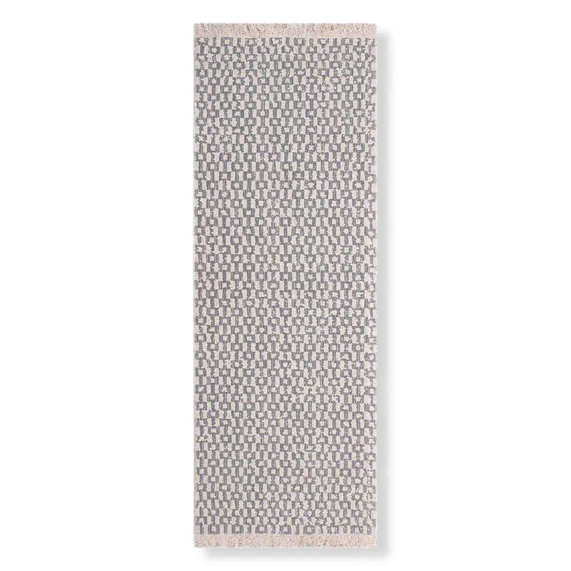 Abstract Area Rug in Black/Light Brown, Runner 2'6" x 12'