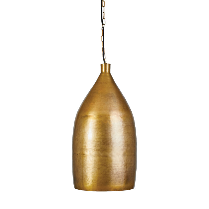 Petit luminaire suspendu Dodger Sophia, Doré, H 25 po x l 12 po x P 12 po 