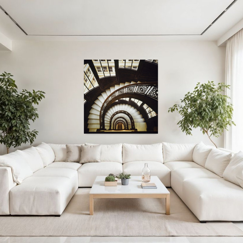 High angle view of a spiral staircase Rookery Chicago Cook County Illinois USA 1 Piece Wrapped Canvas Wall Art