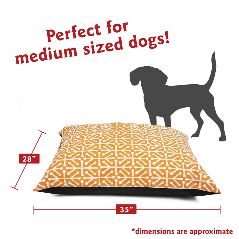 Aruba Geometric Polyester Pet Bed, Yellow, Medium (35" W x 28" D x 7" H