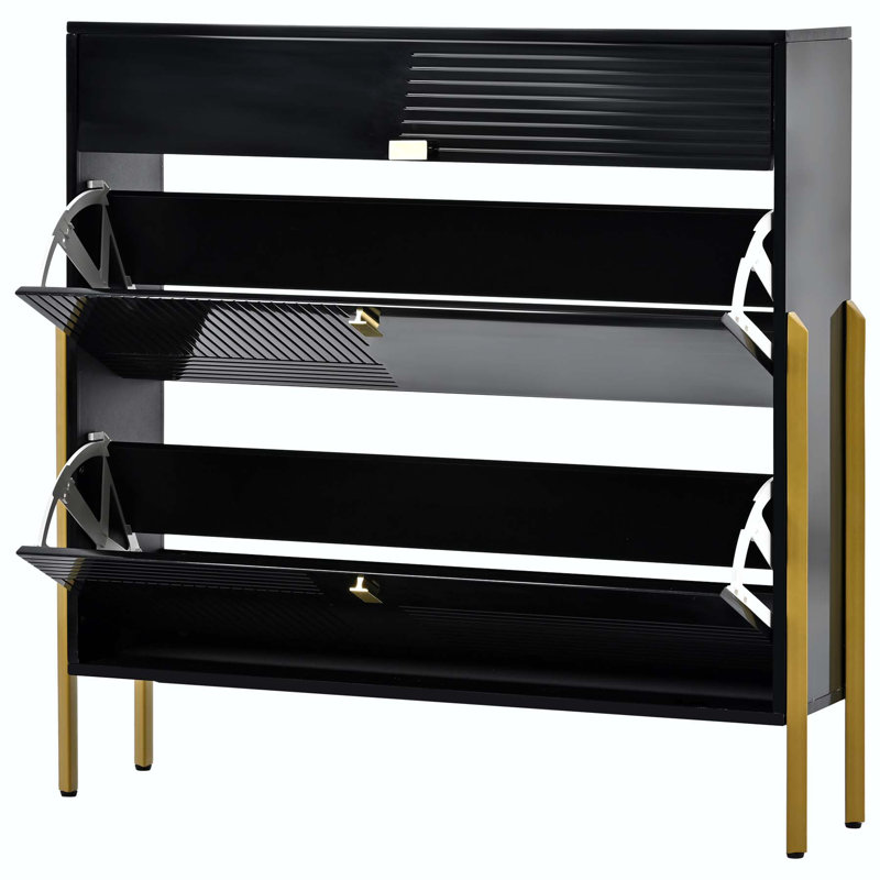 Armoire de rangement pour chaussures Erike, Noir