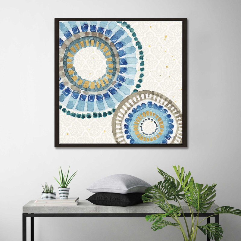 « indigold xvi », reproduction de peinture à l’aquarelle sur toile, H 24 po x l 24 po x P 1,5 po, Toile tendue