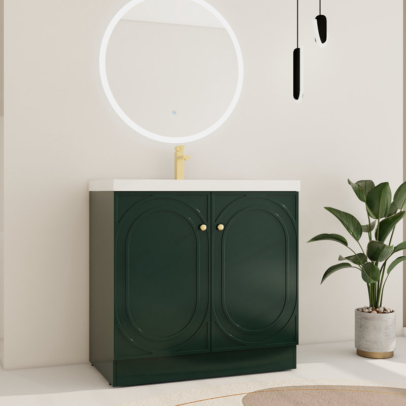 Miterdale 36'' Single Bathroom Vanity Set, Green, 36''