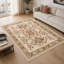 Netline Home Rhythmic Lattice Soft White Floral Washable Rug-135773476