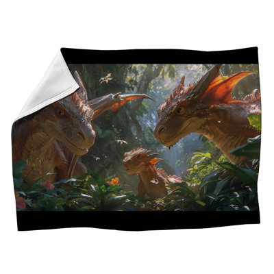 Dragons Fantasy Machine Printed Throw Blanket