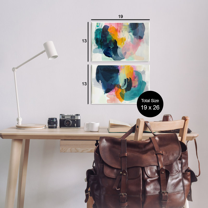 «Modern Restless Abstract 2 PC Wall Art Plate» par Irena Orlov, H 13 po x l 19 po