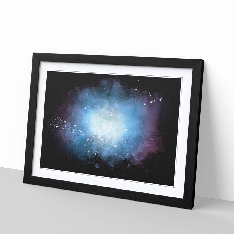 Moon in the Sky - Picture Frame Graphic Art Print, Black Framed, 33cm H x 45cm W x 2cm D