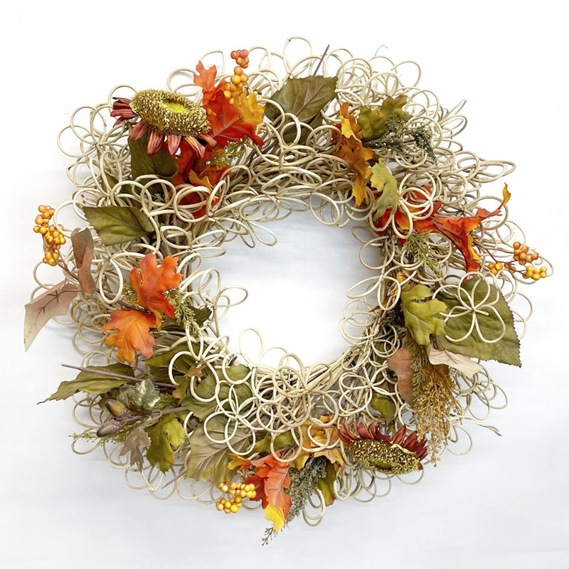 Handcrafted Dried Wreath, 30" H x 30" W x 5" D