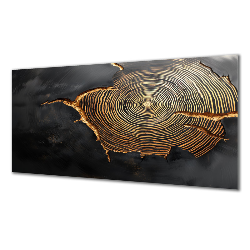 Pierre noire, bois, diapositive, harmonie - arbres, art mural en métal pour le salon, H 28 po x l 60 po