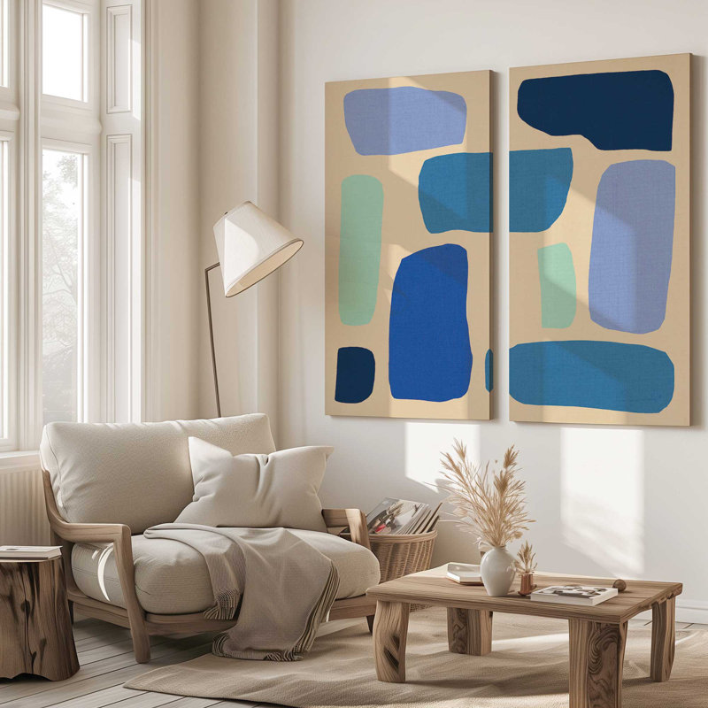 Chromatique rythmique v3 | Impression sur toile 2 panneaux, H 54 po x l 54 po