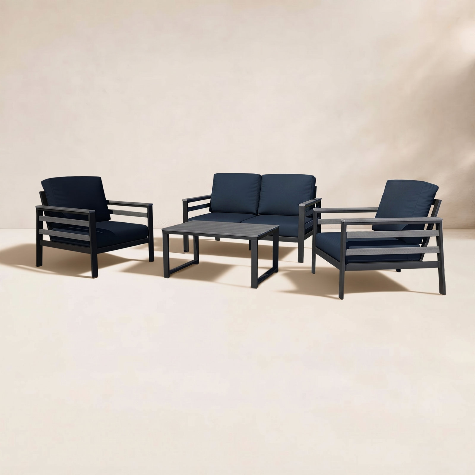 Townsend 4-Person Sunbrella® Patio Seating Group, Canvas Navy