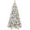 Arbre de Noël enneigé 7 pi avec 450 lumières DEL blanc chaud - 1060 pointes, PVC enneigé et branches à aiguille dure, conception à charnières pour une installation facile, support en métal robuste - arbre de vacances complet et réaliste