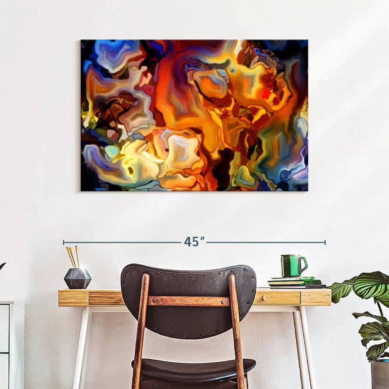 Abstract Stained Glass Canvas Print, 39" H x 26" W x 1.25" D
