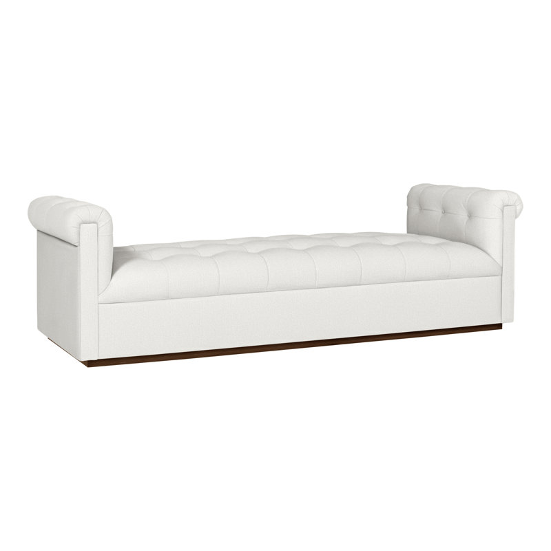 Chaise longue rembourrée Thom Filicia Home, Gris colombe, Mélange de polyester neige Tommy