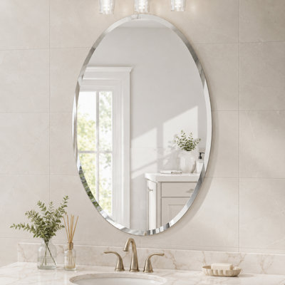Beveled Frameless Bathroom Vanity Wall Mirror