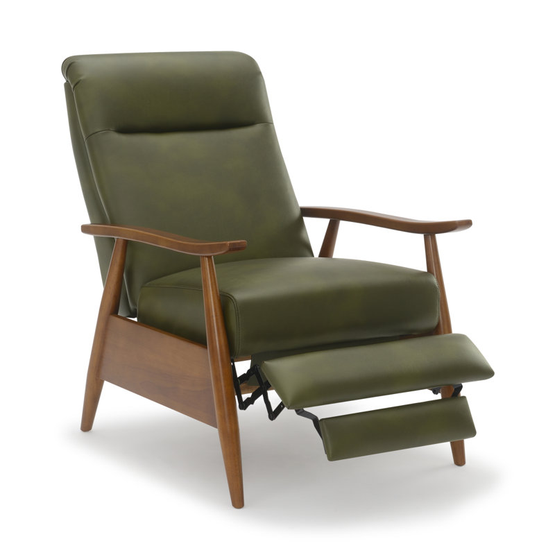 Fauteuil inclinable à accoudoirs en bois, Vert
