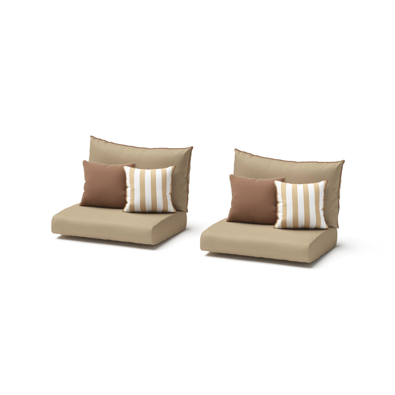 Balceta Sunbrella Outdoor 5'' Lounge Chair Cushion Cover, Maxim Beige
