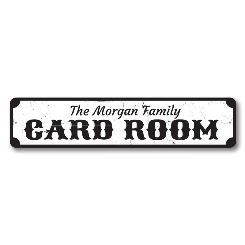 Enseigne en aluminium Card Room, H 4 po x l 18 po x P 0,04 po
