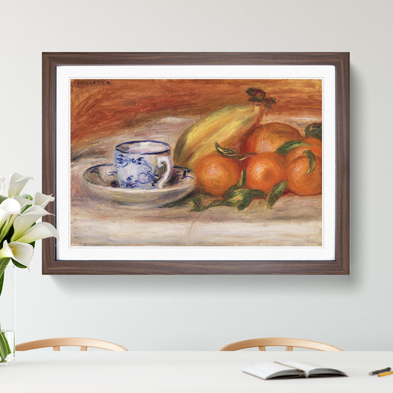 Still Life with Fruits Vol.2 by Pierre-Auguste Renoir - Picture Frame Painting, Walnut, 65cm H x 90cm W x 2cm D