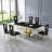 70.08" Faux Marble Dining Table With Stainless Steel Base-476719116-476719119