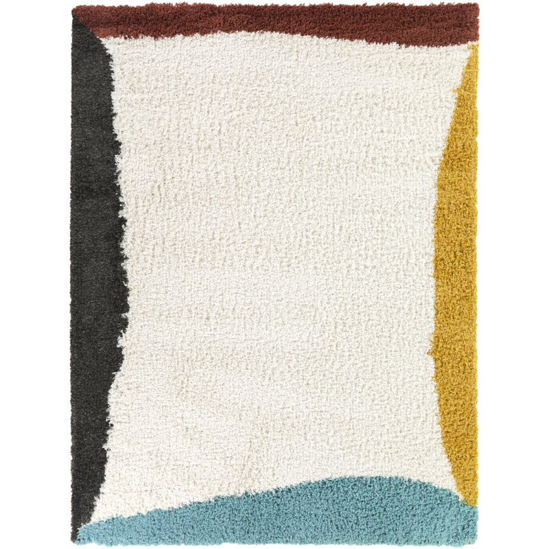 Westerhoff Cream Border Shag Area Rug, Rectangle 7'10" x 10'
