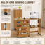 Bureau de couture mobile pliant avec station de charge et tablettes de rangement