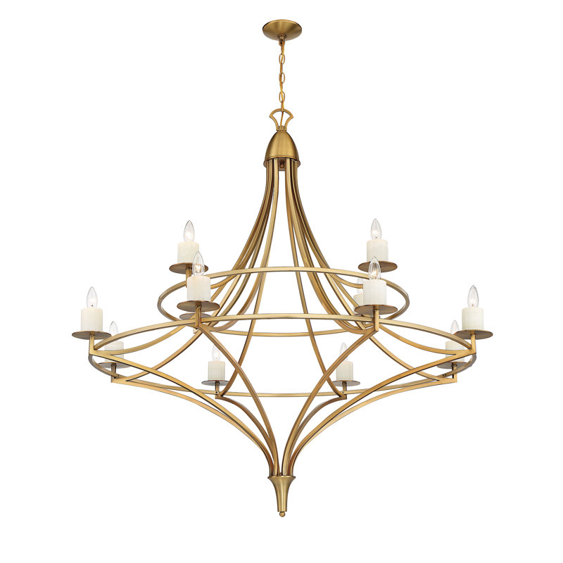 Lustre 12 lumières Savoy House, Laiton