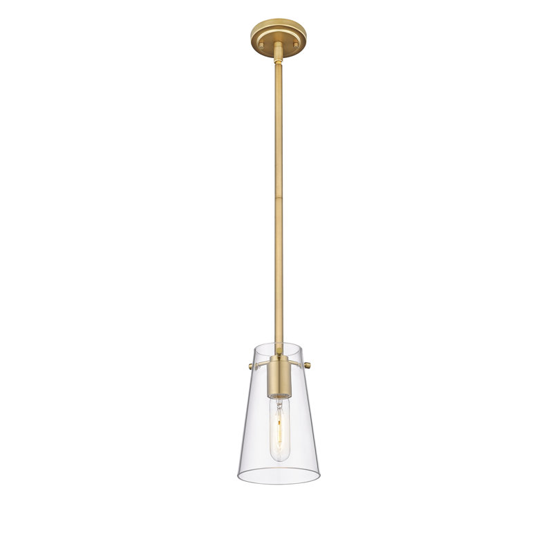 Luminaire suspendu 1 lumière Vilmos, H 53 po x l 5 po x P 5 po, Or moderne