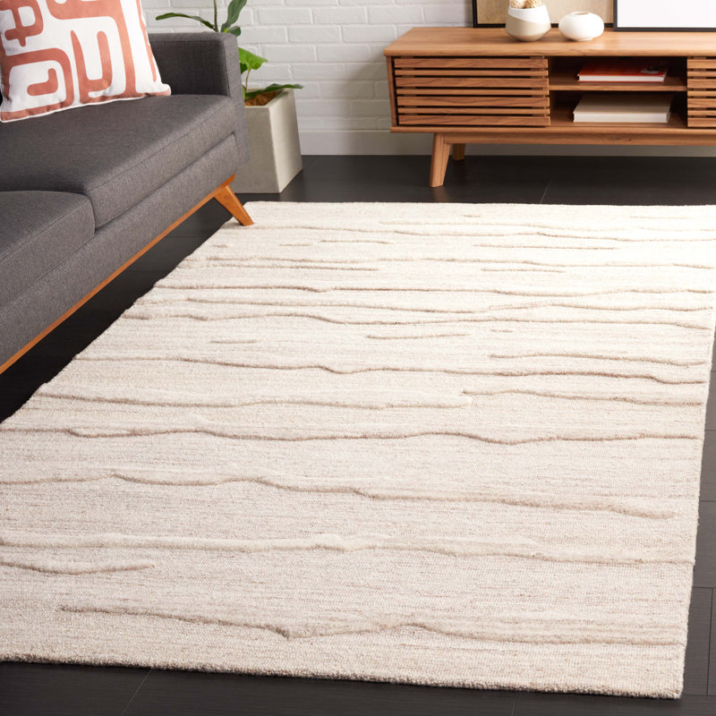 Tapis abstrait en laine / coton touffeté à la main Oza, Rectangle 5 pi x 8 pi