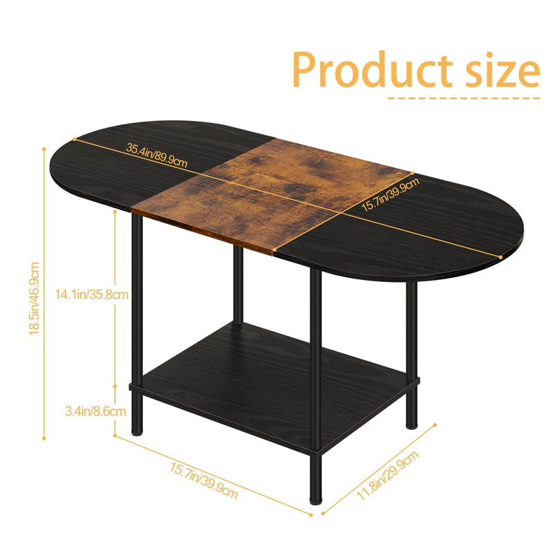 Beeke End Table, Black/Brown