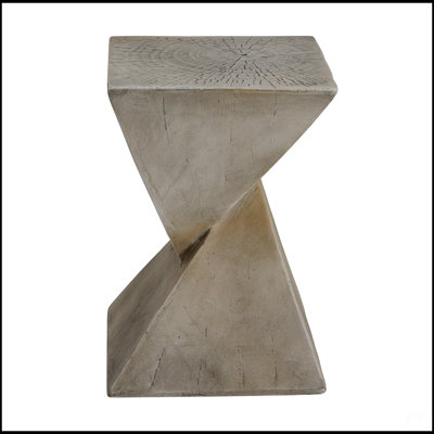 Table d'appoint géométrique MGO avec design de sablier torsadé, durable et polyvalente pour une utilisation intérieure et extérieure