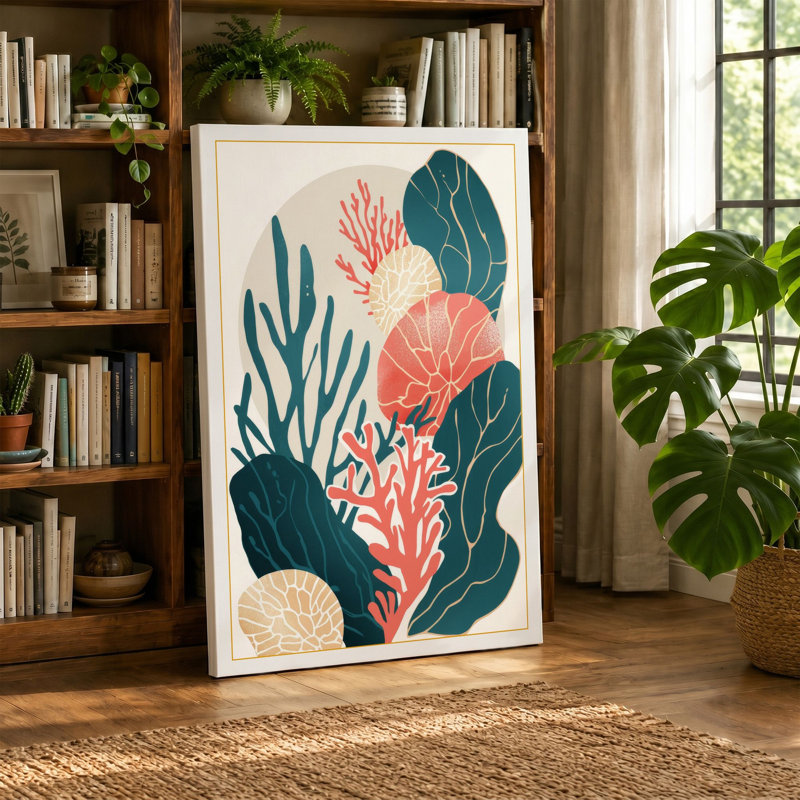 Garden Botanical - Wrapped Canvas, 36x24 - 91.4 x 61.0 cm, Sage Border