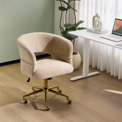 25.1 Inch Velvet Ring Backrest Swivel Office Chair