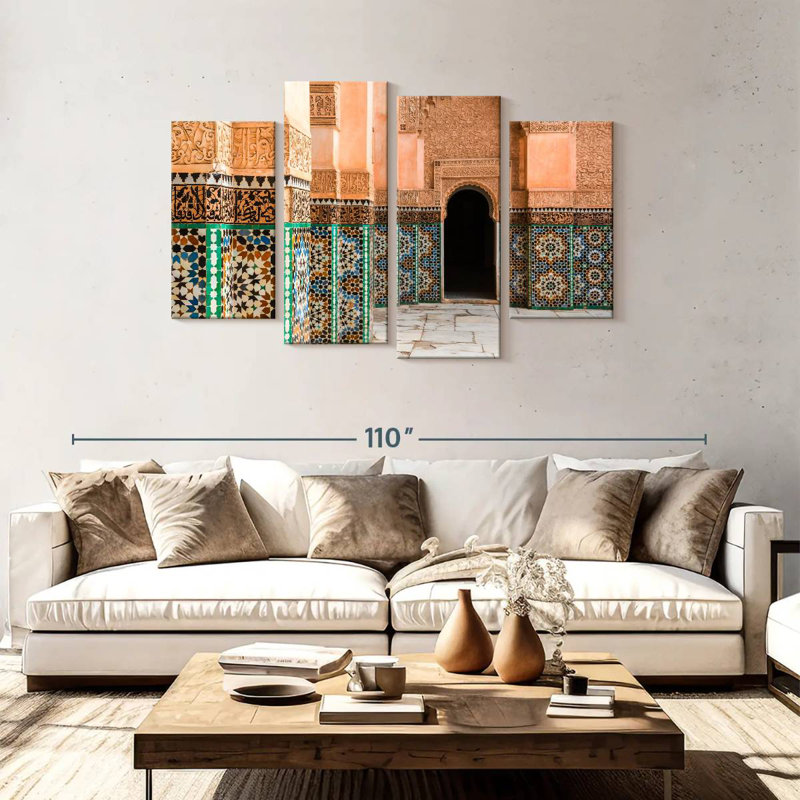 Mosaïques de la cour marocaine Nicci, H 48 po x l 75 po