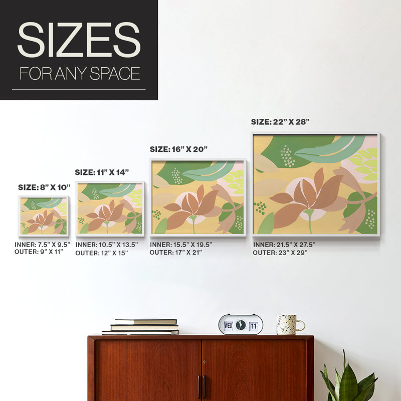 «Neutral Blooms I», reproduction encadrée, H 8 po x l 10 po, Blanc