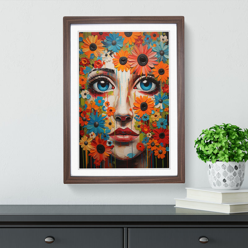 Floral Expressionism No.2 - Framed Print, Walnut Framed, 34cm H x 25cm W