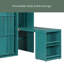 Twin Size Rotating Wall Murphy Beds With Bookshelf, Top Cabinet, Extendable Desk & Side Storage-119355843