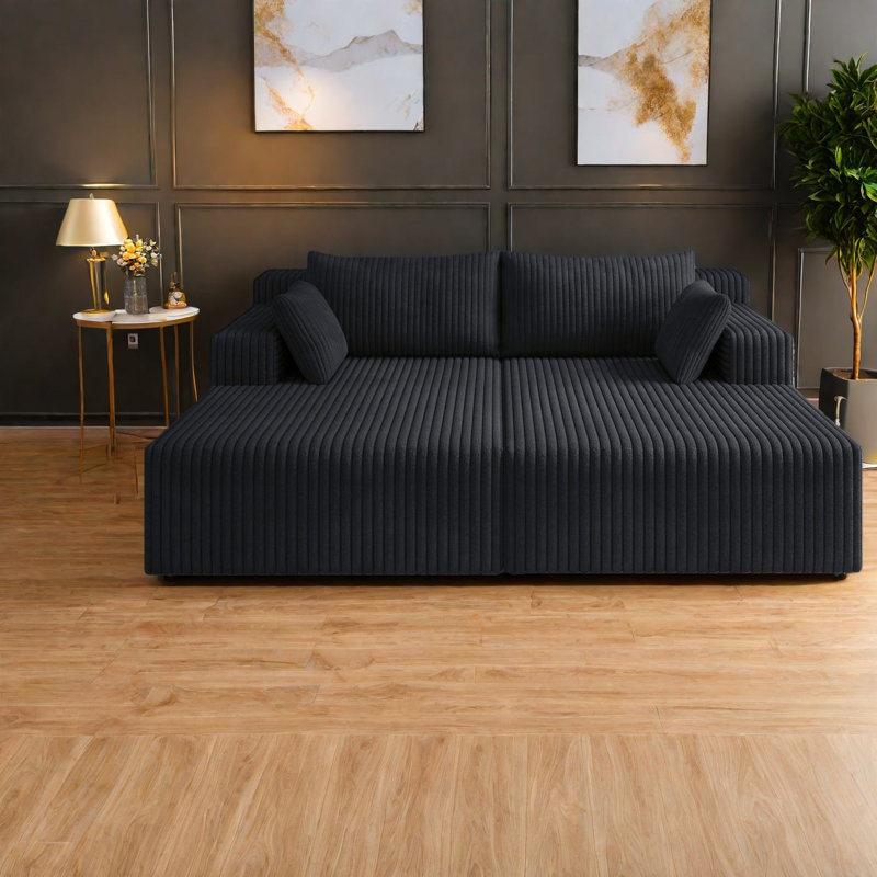 Canapé modulaire moderne Cloud, revêtement en velours côtelé moelleux, conception peu encombrante pour le salon
