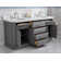 72" Palace Collection Quartz Carrara Cashmere Grey Bathroom Vanity Set With Hardware And F2-0012 Faucets, Mirror in Chrome Finish