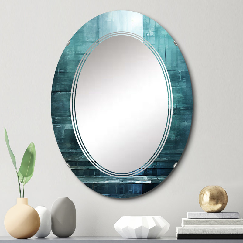 Picotee - Miroir mural moderne ovale, 30 po x 20 po