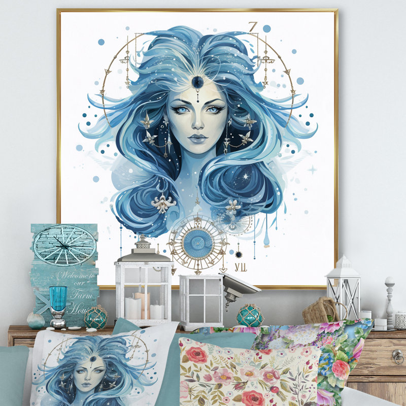 Astrologique Insight I sur impression sur toile, H 30 po x l 30 po x P 1 po, Cadre flottant doré