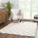 Atiran Checkered Shag Beige Area Rug
